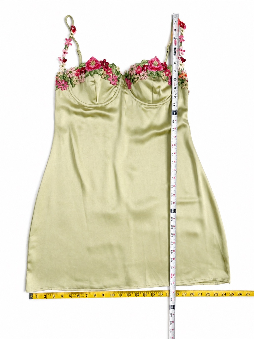 Princess Polly Kenzie Slip Mini Dress Green Floral Lace NWT Size 12 Fairycore - Picture 4 of 7